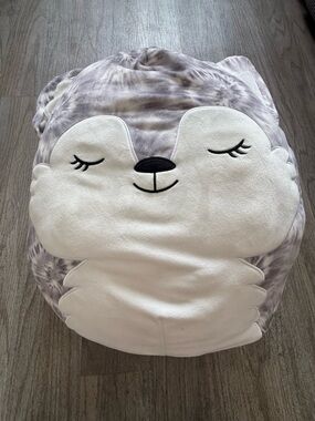 Squishmallows Gray and White Plush Animal Floor Pillow